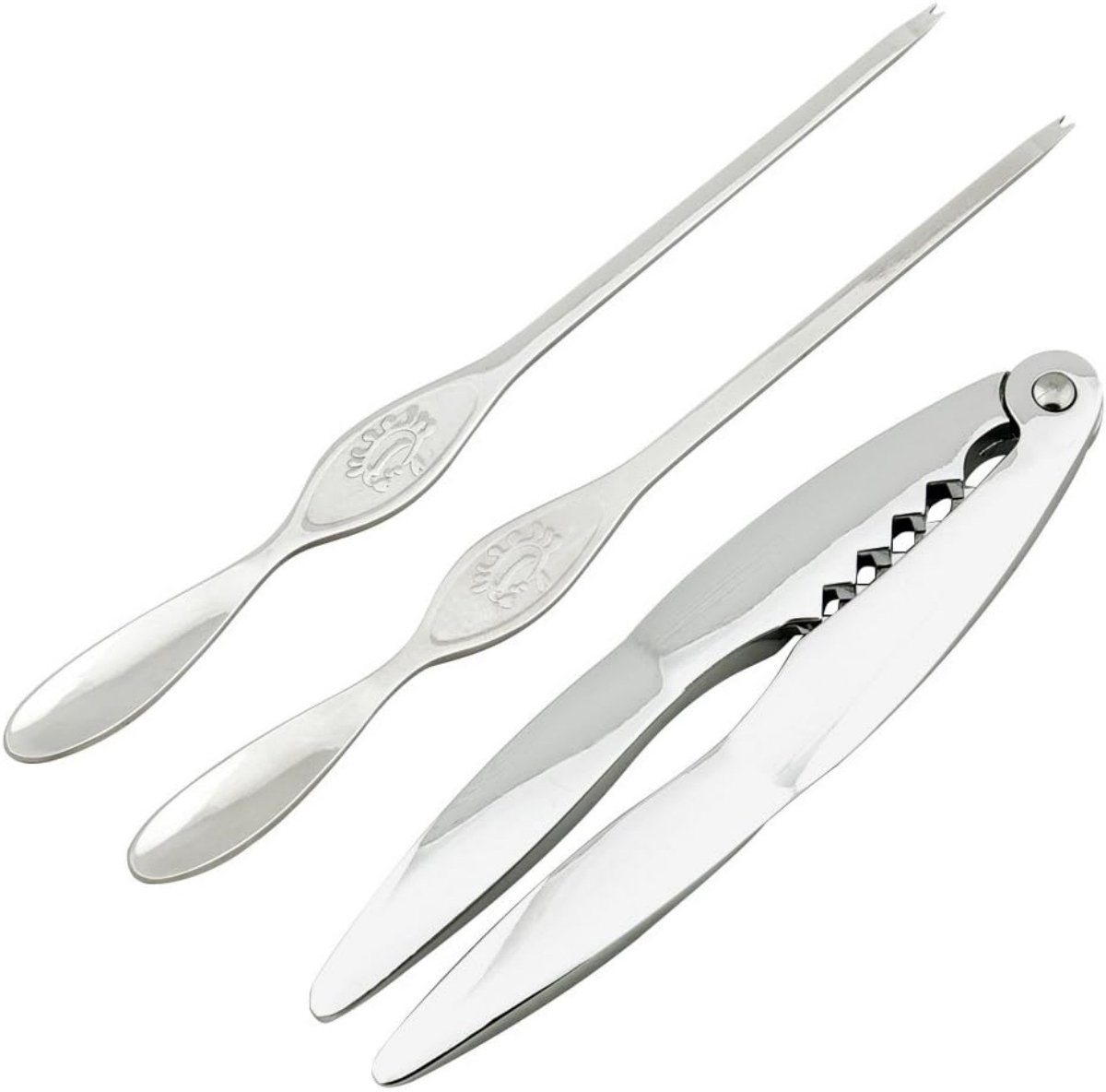 longziming - Krabbenkraker Set - Schaaldieren Gereedschap - Krabgereedschap - Schaaldierenbestek - Zinklegering En Roestvrij Staal - 3 Stuks