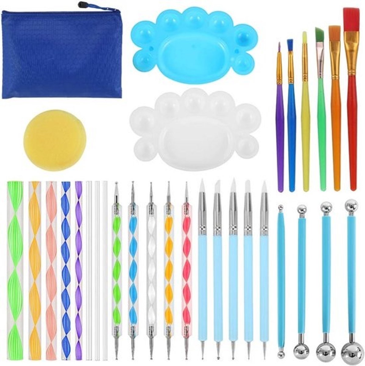 27-delige Mandala Stippen Set voor Rotsen, Papier en Canvas - Professionele Dot Art Tools