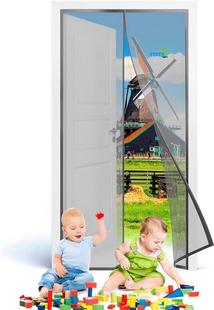 Magnetische hordeur - Vliegendeur Gordijn - Insecten Buiten Houden - Verbeterde anti-scheurversterking - 140 x 210 cm - Grijs