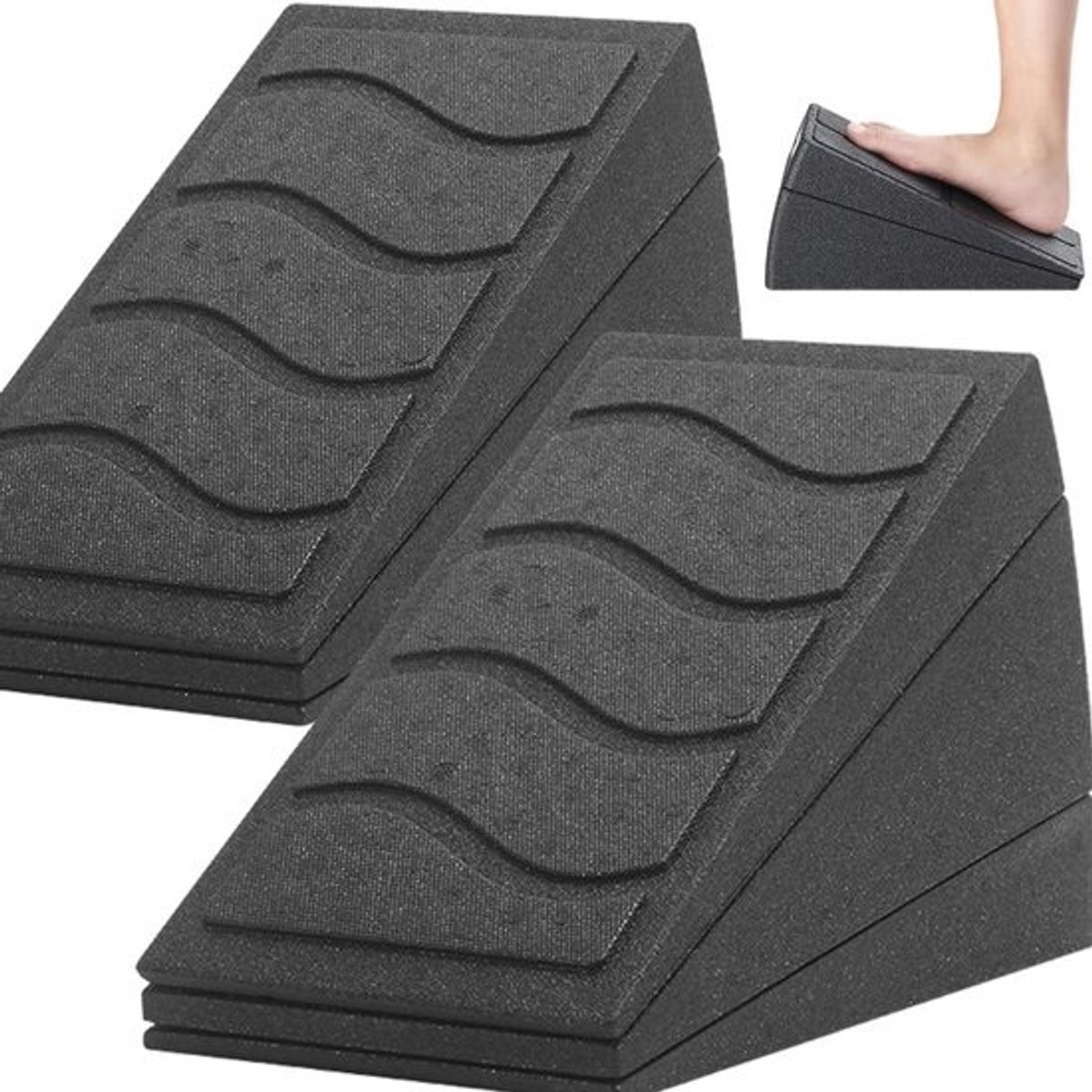Verstelbare Schuine Plank voor Kuitstrekken - 2 Stuks, Ideaal voor Squats en Hielverhogingen in Kantoor en Sportschool