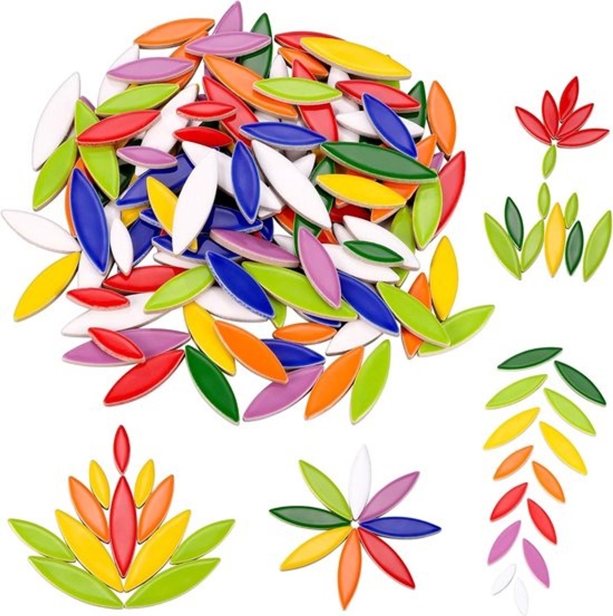 500 g Onregelmatige Blad Mozaïek Tegels voor DIY Ambachten - Creatieve Wanddecoratie