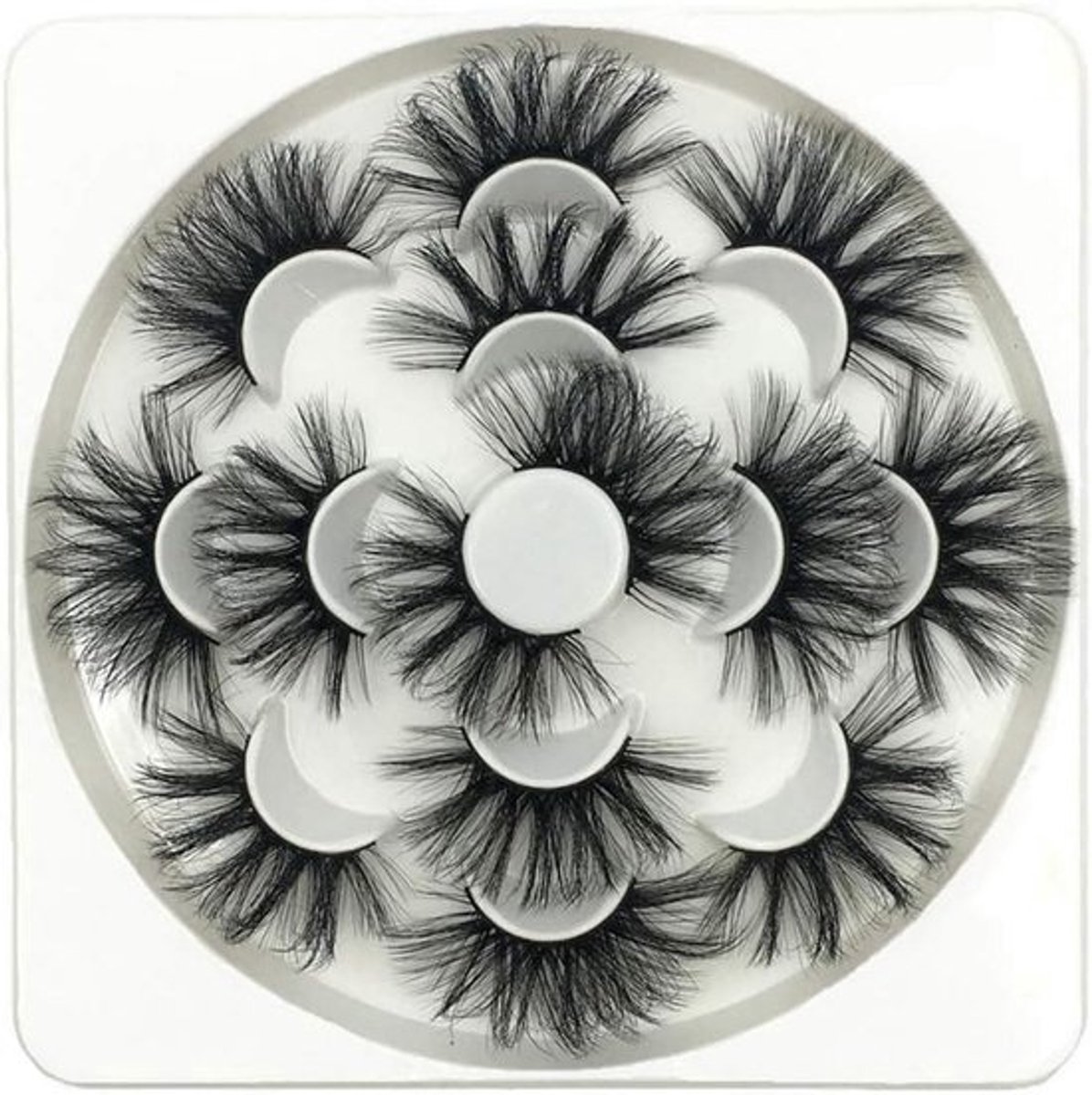 7 Paar Dramatische 8D Nepbont Wimpers 25 mm Handgemaakte Volumineuze Wimperstrips