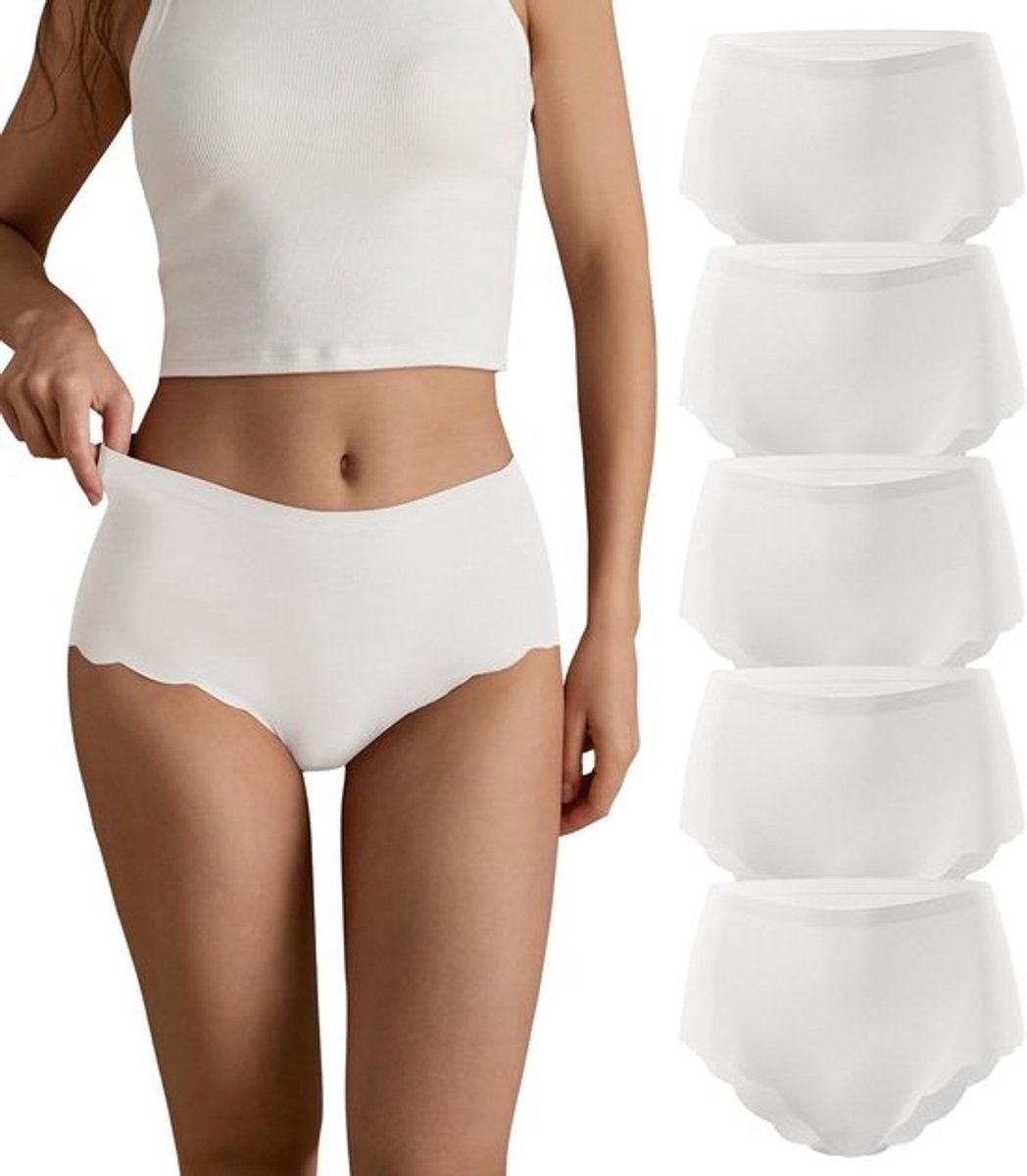 Naadloze Dames Slips Hoge Taille - Comfortabele Hipster Onderbroek NoShow Multipack