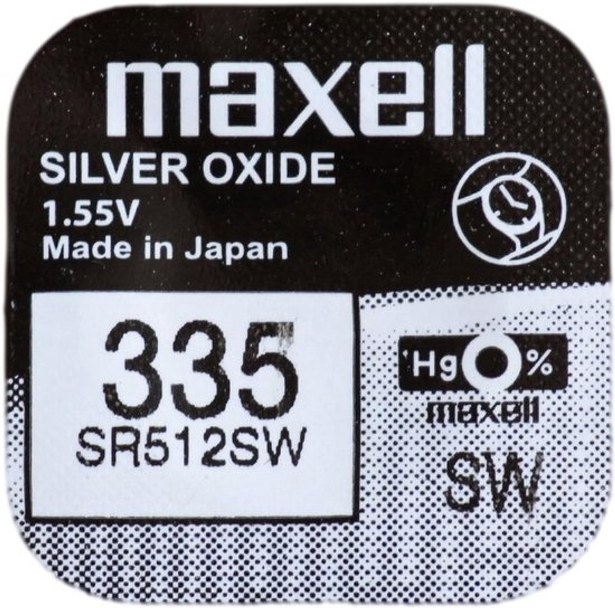 Maxell SR512SW 1.55V Zilveren Okside Batterij voor Horloge - 335
