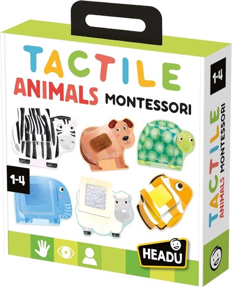 Montessori Dieren Puzzel voor Kinderen 1-4 Jaar - Tactiele Dierfiguren, Multicolor en Groot Formaat