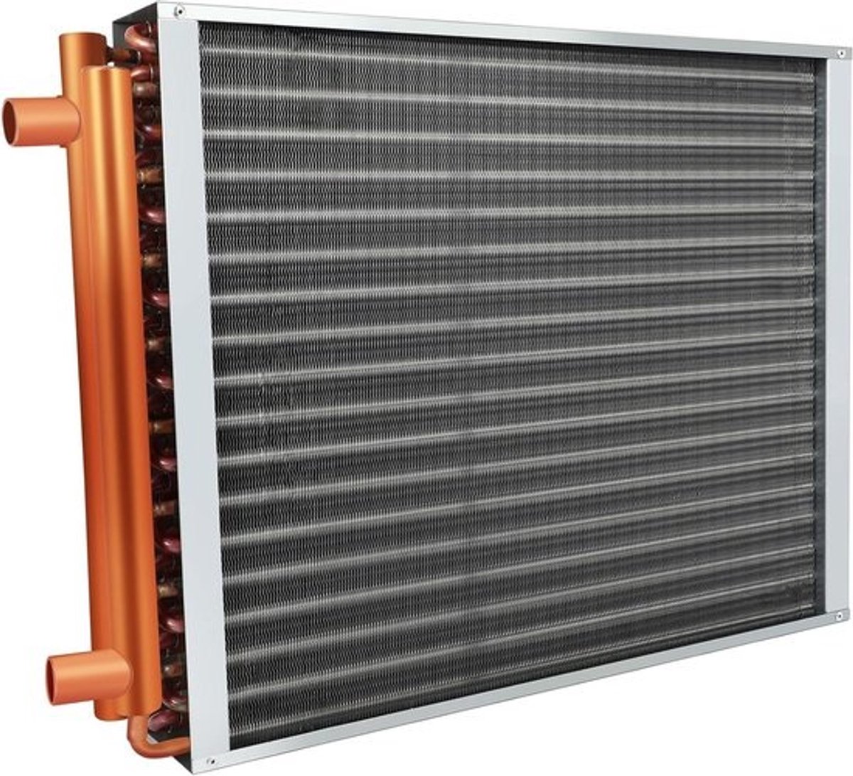Warmtewisselaar Water Lucht - Geforceerde Luchtverwarming - Woonverwarming - Energiebesparend - 18x20 - Chroom