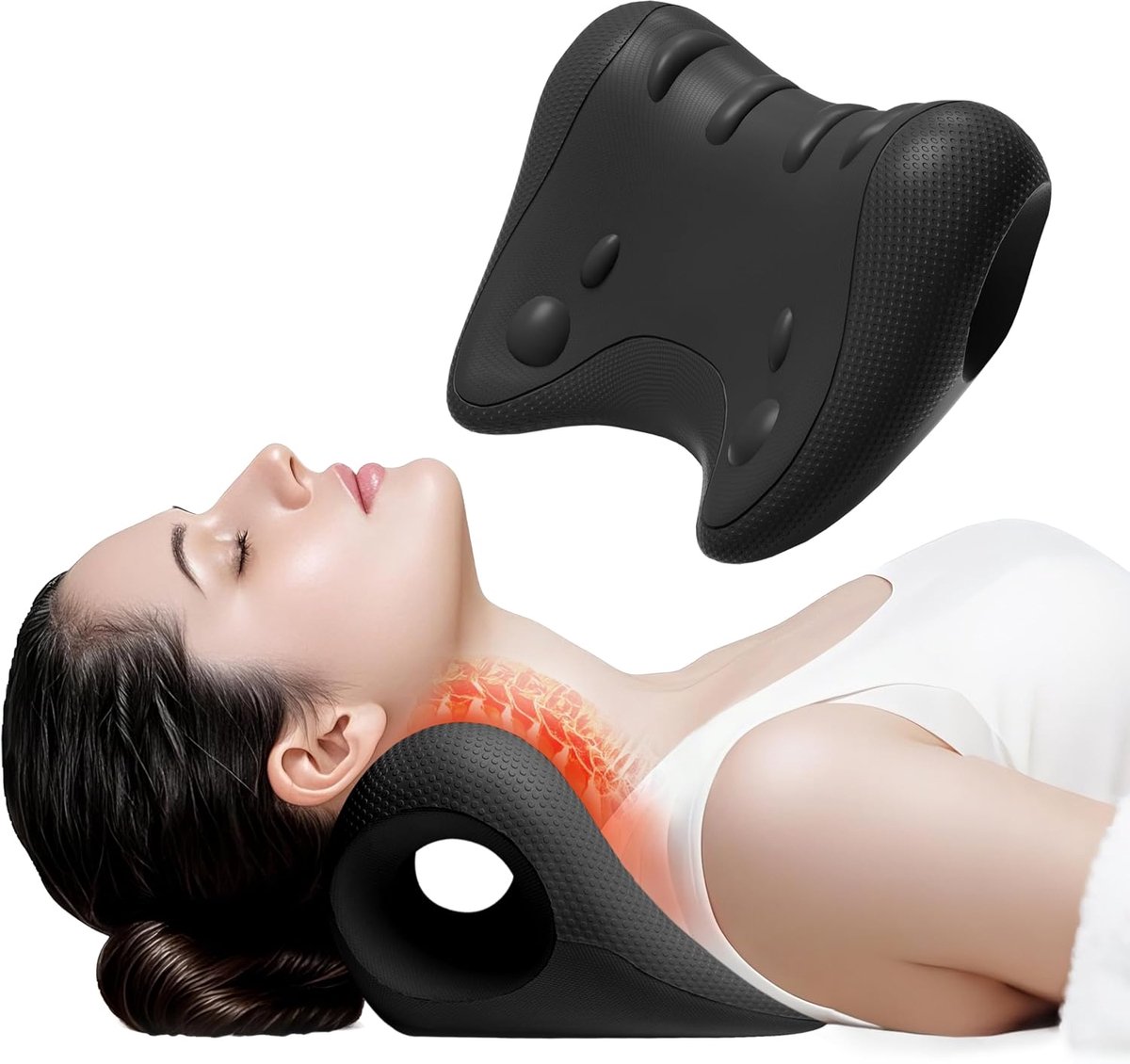 Nek‑ en schouderontspanner, ergonomische nekstretcher voor zachte nek rekondersteuning, voor dagelijkse thuisontspanning