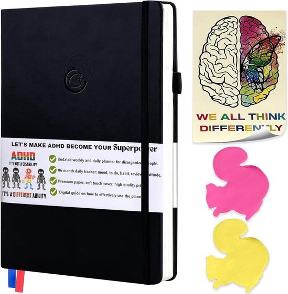 ADHD Planner voor Volwassenen - Ongeplande Week- en Dagplanner voor Focus en Organisatie (6 Maanden)