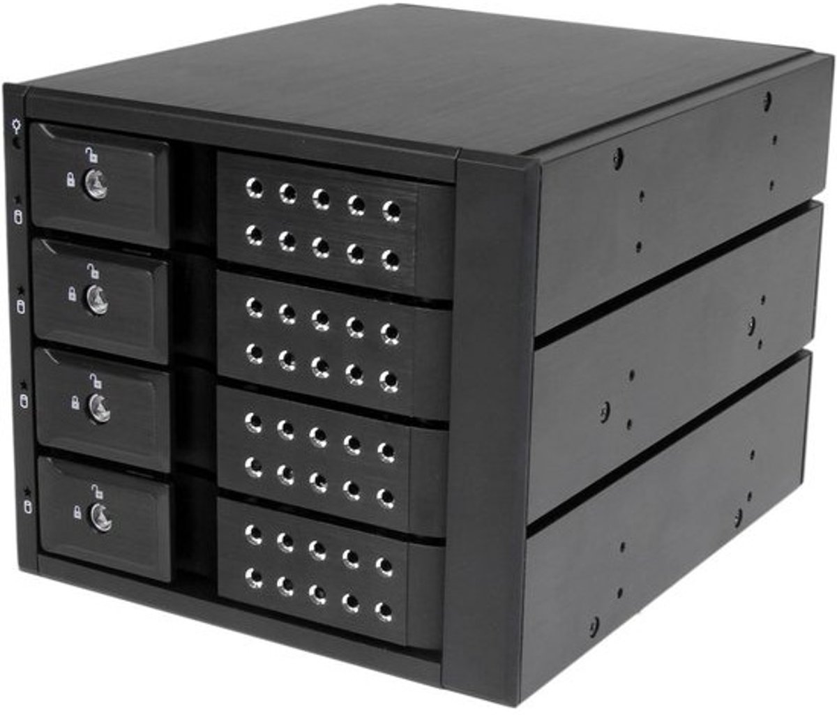 4-bay Aluminium Trayless Hot Swap Mobile Rack Backplane voor 3.5 inch SAS II/SATA III HDD