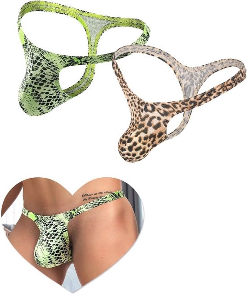 Tanga Heren Hot Waist String Luipaard Draad Slip Katoen Lichtgewicht Oversized Jockstrap G-String Onderbroek Mini Slip Mankini Ondergoed