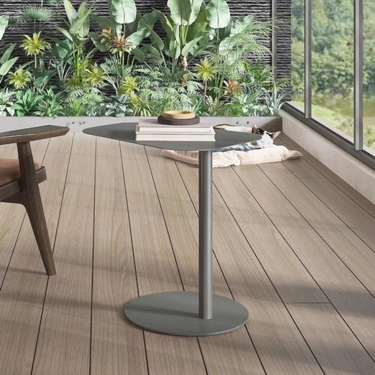 Bijzettafel Rond - Tafeltje Metaal - Woonkamer Inrichten - Stabiel Metalen Frame - Ø50 cm - Grijs Mat