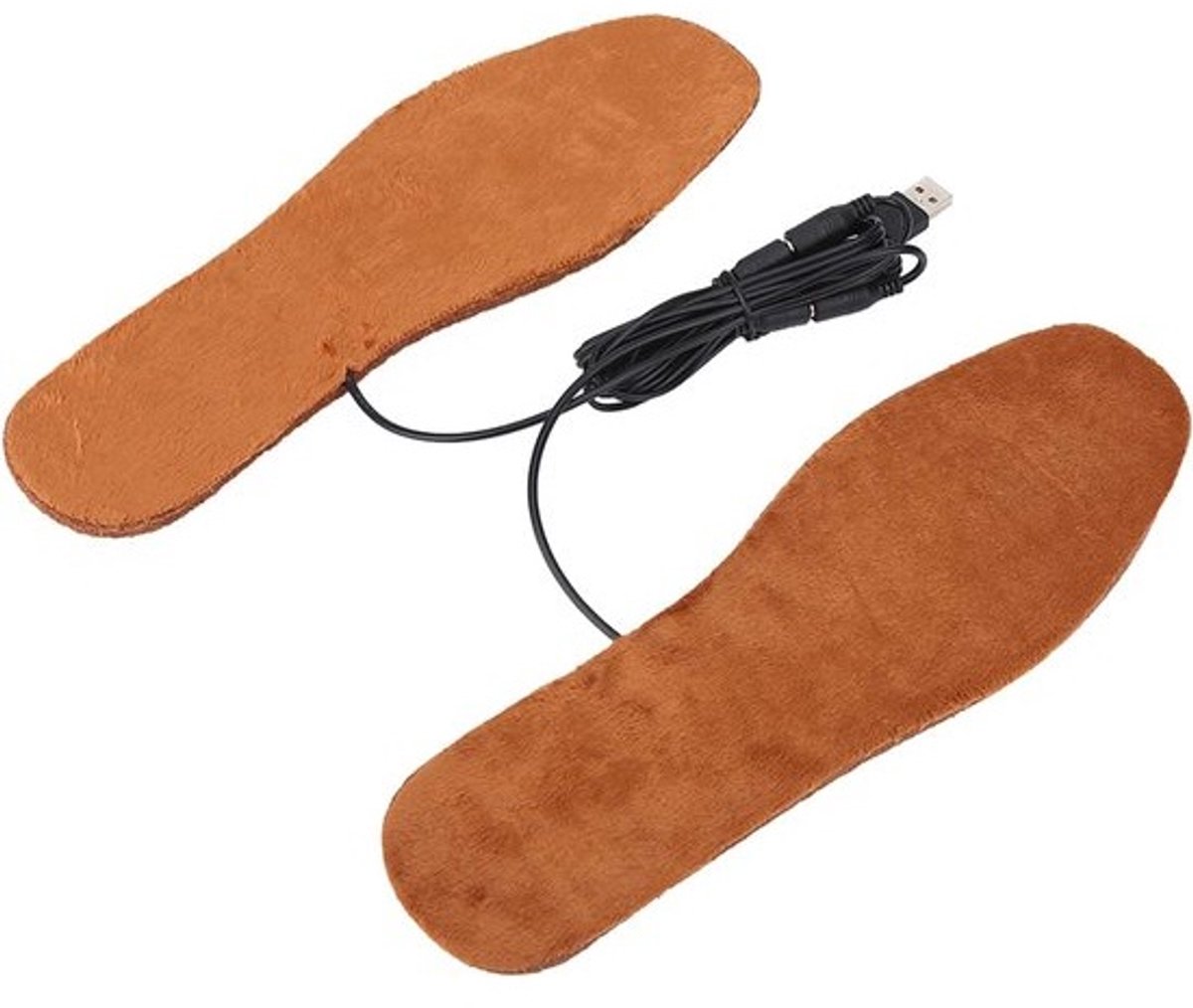 Verwarmde Inlegzolen - Verwarmende Schoenzolen - Voeten Warm Houden - USB Verwarmd - Op Maat Te Knippen - Bruin