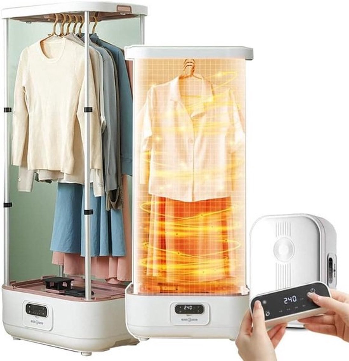Verticale Kledingstomer - Strijkapparaat - Kreukvrije Kleding - Met Afstandsbediening - 900W - Wit