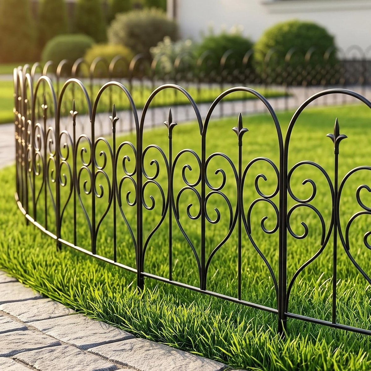 Decoratieve Tuinfence zonder Graven, 10 Panels van 81cm Hoog en 24in Breed (6m) voor Tuin en Landschapsontwerp