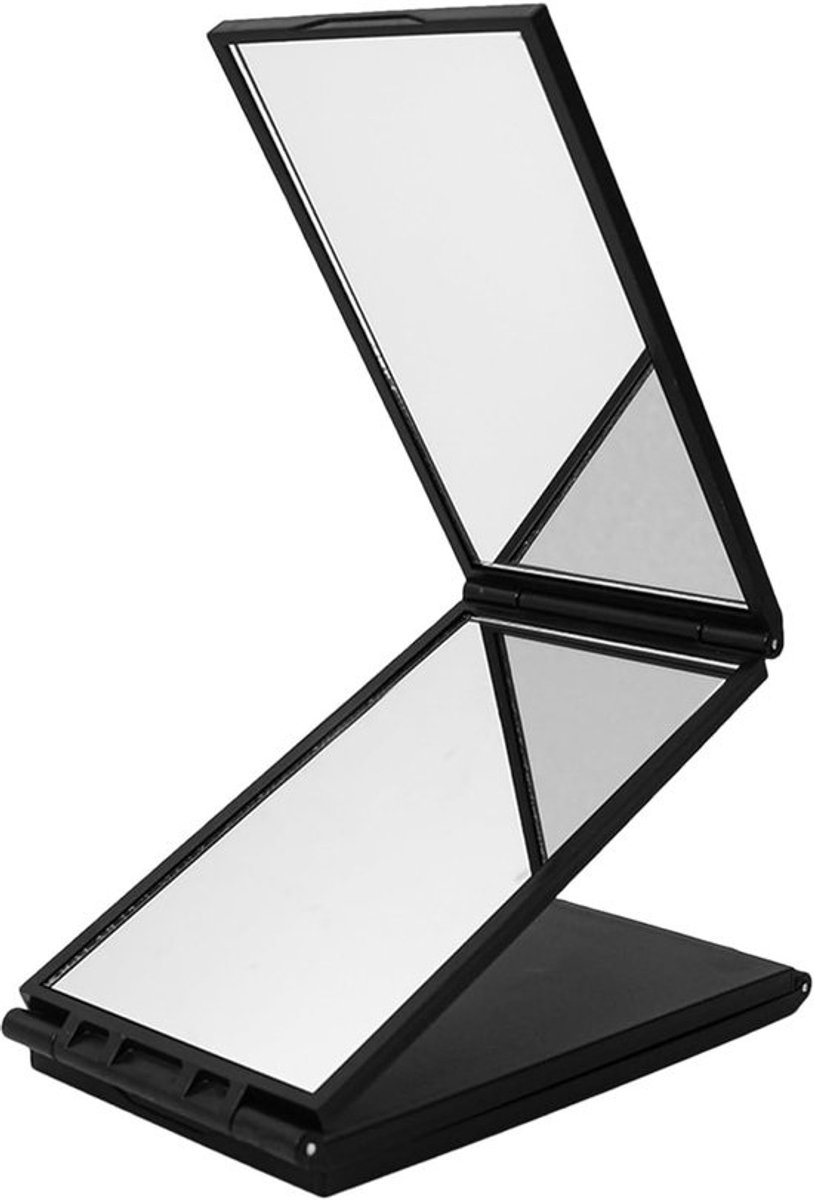 4-weg spiegel - Opvouwbare spiegel - Zelf knippen - Meerdere hoeken - 255 x 18 cm - Zwart