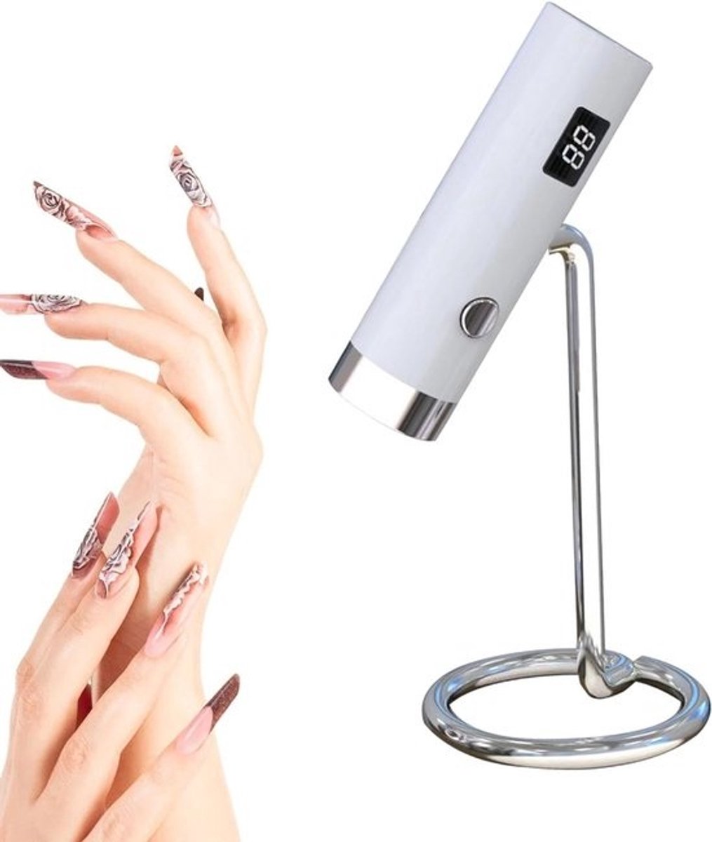 LED Nagellamp - Manicure Tool - Nagels Uitharden - Verstelbare Beugel - 5 x 15 x 5 cm - Romig