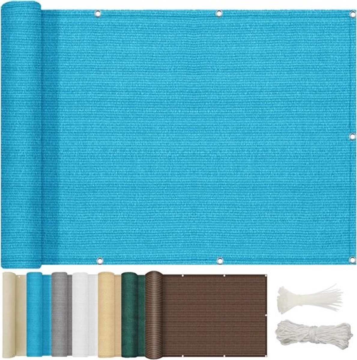 Balkonscherm - Privacy Scherm - Privacy Buiten - Eenvoudige Montage - 80x200 cm - Blauw