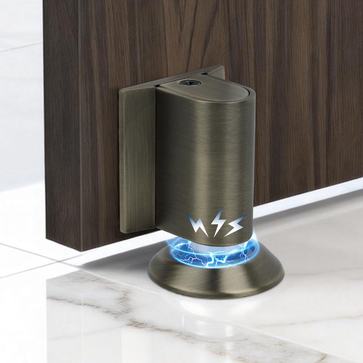 Magnetische Deurstopper - Zelfklevend Zonder Boren - Zwaar RVS - Voor Vloer en Muur - Koper