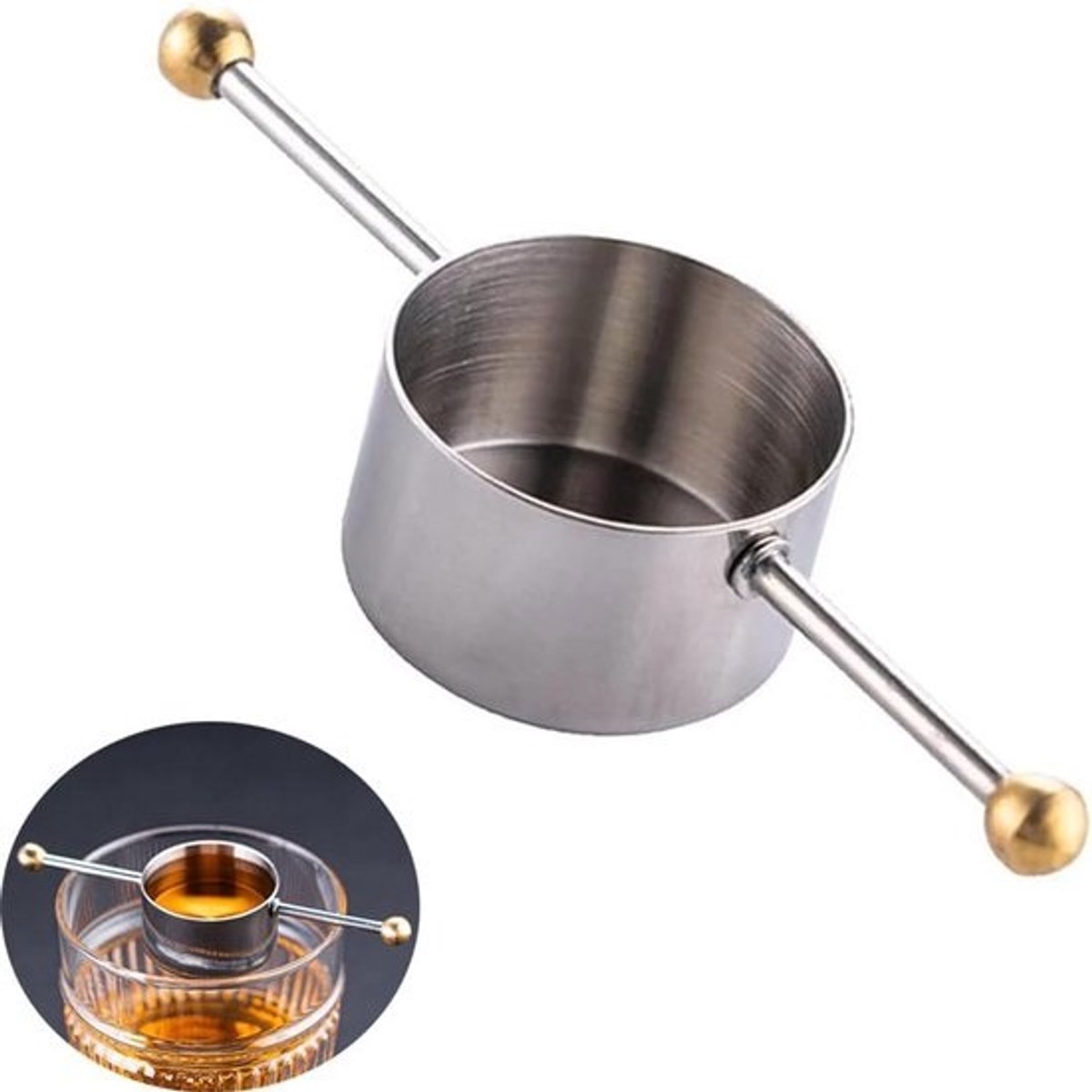 RVS Maatbeker met Hendel voor Cocktails en Sterke Drank 30ml
