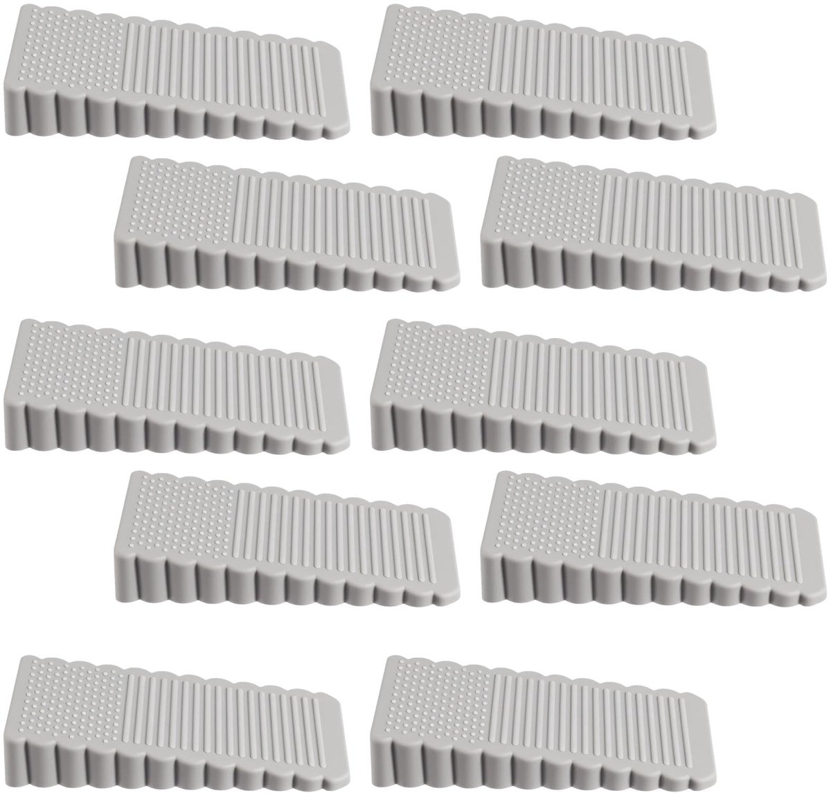 10 Stuks Antislip Rubberen Deurwiggen - Stapelbaar & In Hoogte Verstelbaar - Krasbestendige Deurstopper voor Badkamer, Balkondeur & Kinderkamer - Grijs
