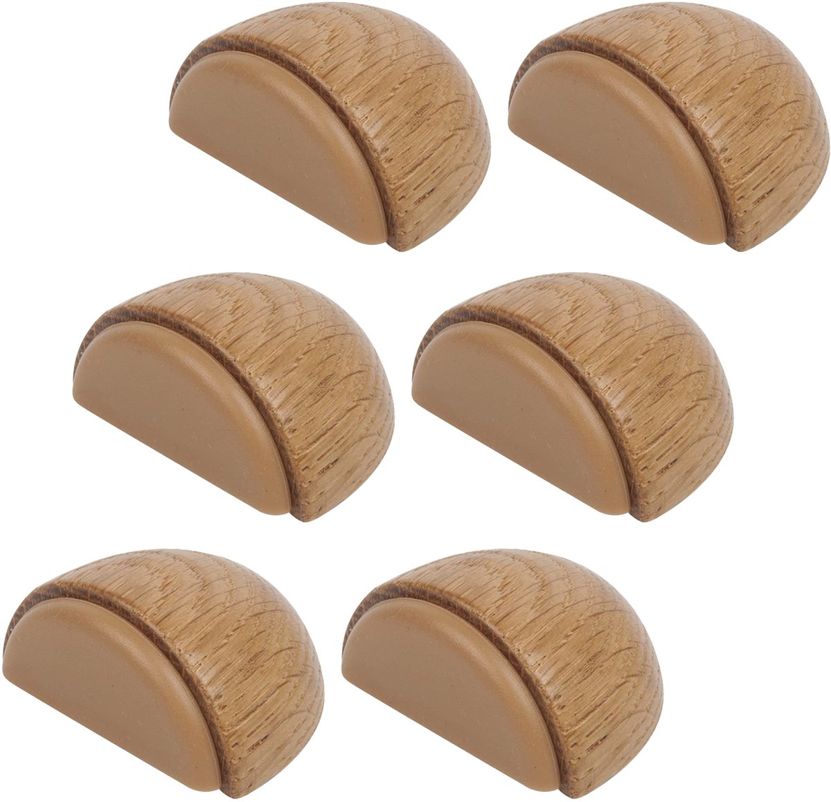 Deurstopper - Zelfklevend - Voor de vloer - Natuurlijk Eiken - 6 stuks