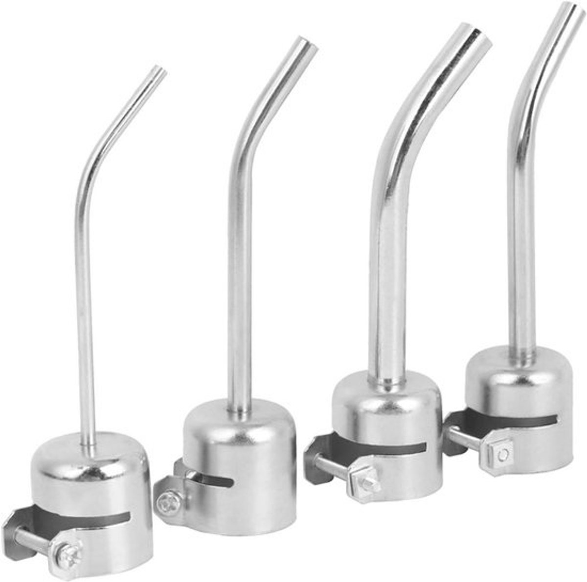Heteluchtpistool Mondstuk Set - Verlengstukken Soldeerstation - Precisiewerk - Verlengd Elleboogontwerp - 3/5/6/8mm - Aluminium