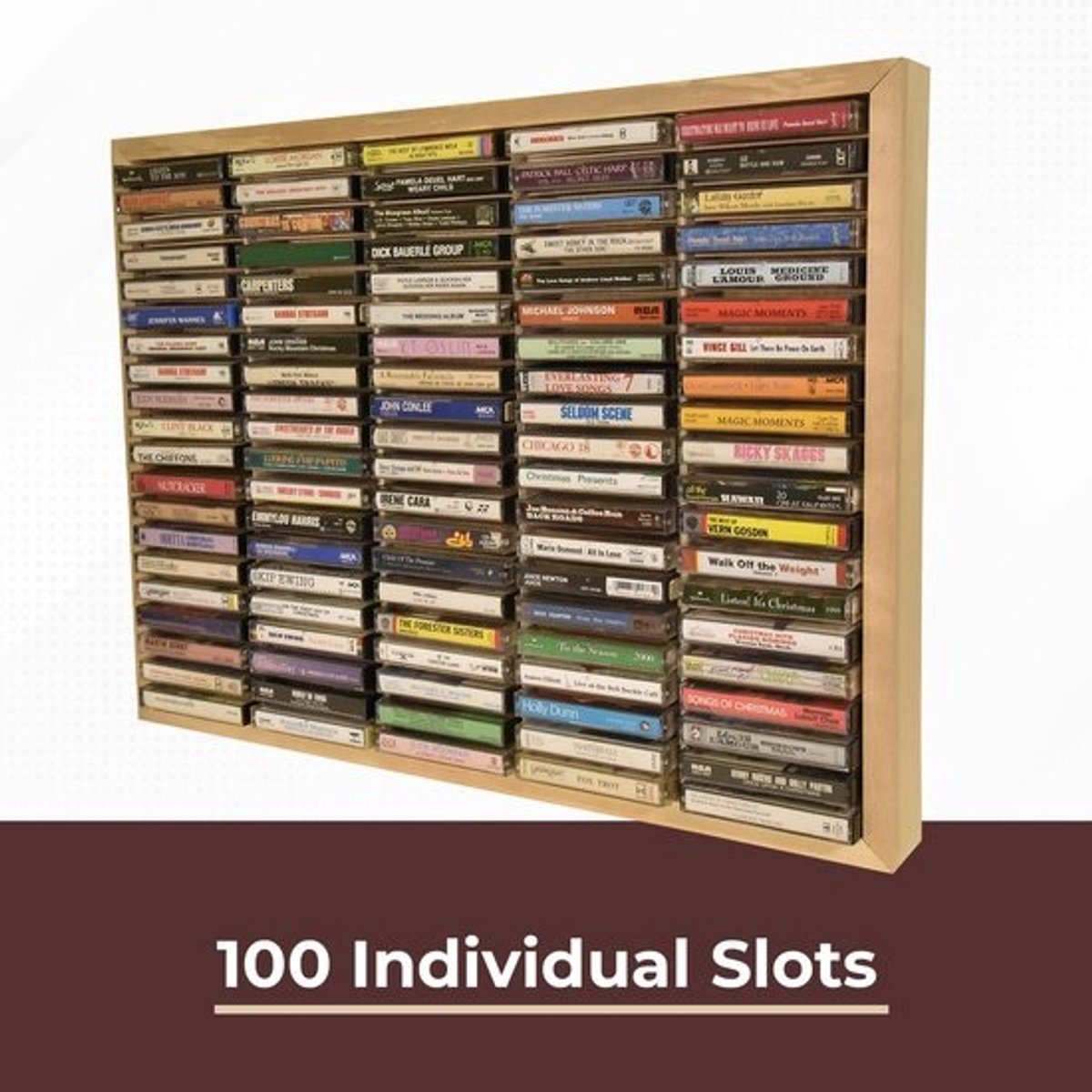 Houten Cassetterek voor 100 Tapes - Opslag en Organisatie