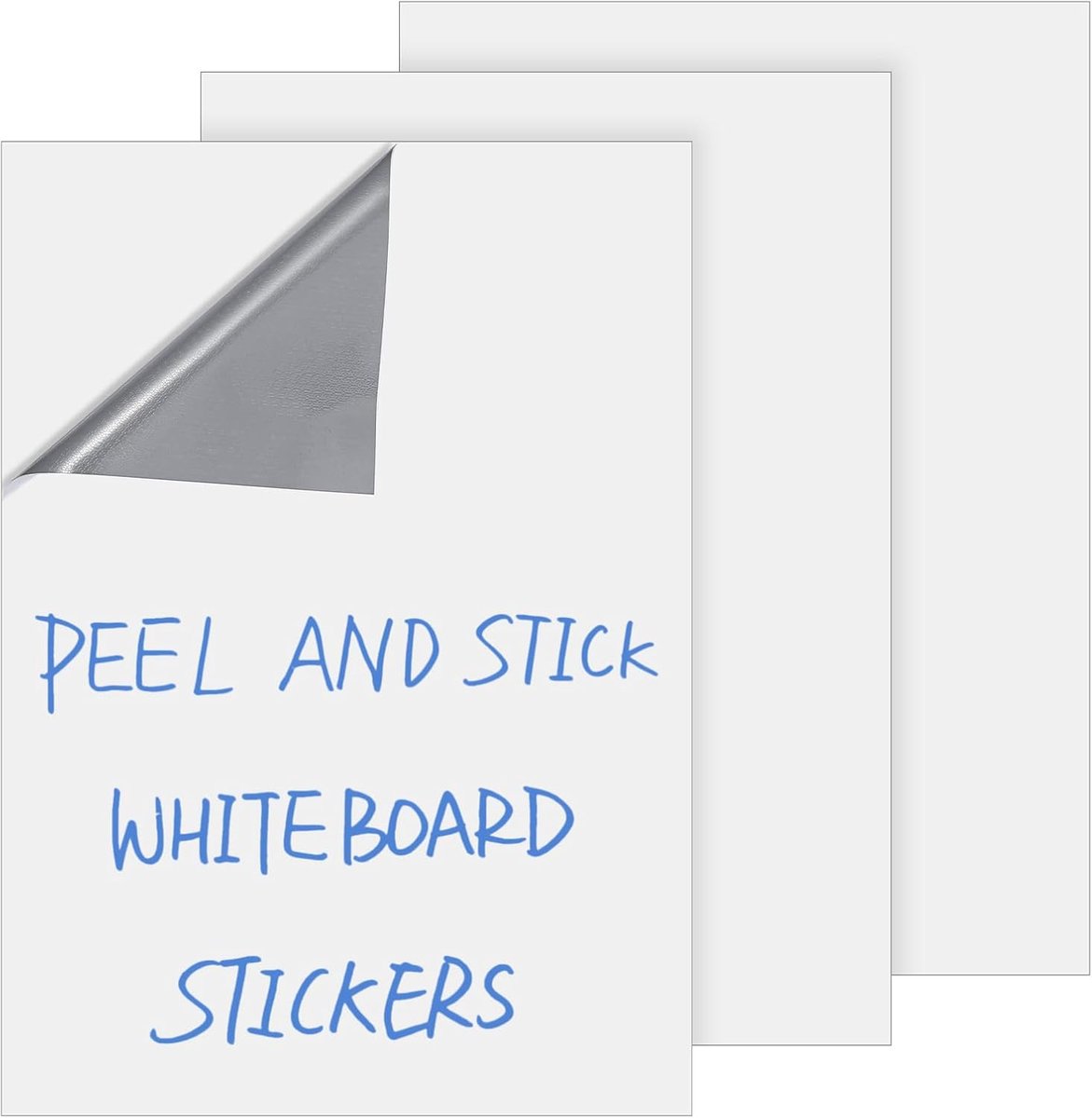 Thijox - 3 Stuks Whiteboardfolie, Zelfklevend, Wit, 29,7 x 21 cm, Herbruikbare Whiteboard Sticker voor Bureau, Koelkastdeur en Thuiskantoor
