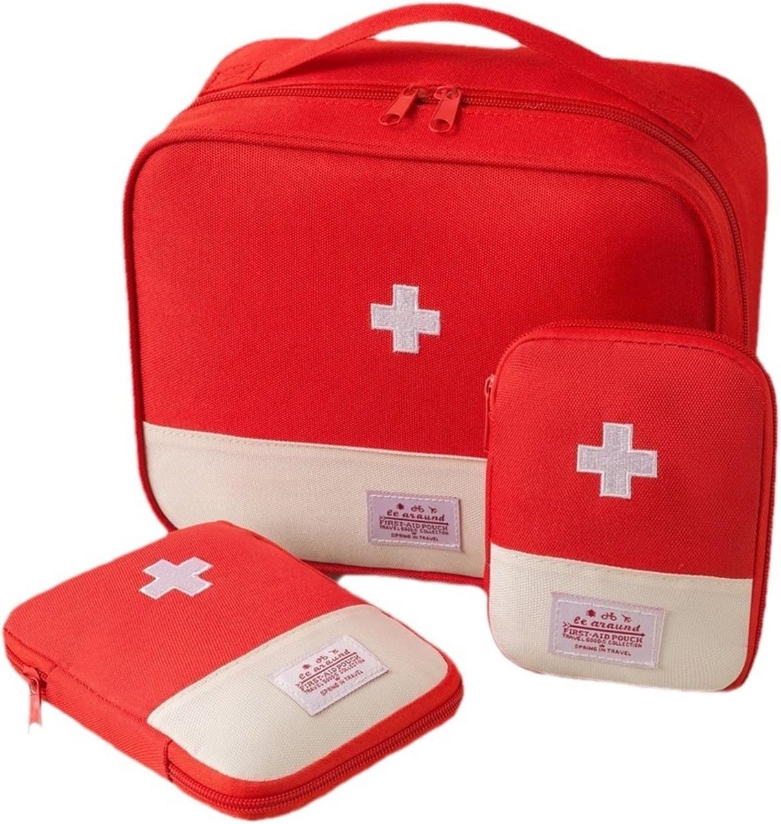 Reisapotheek Tas Set van 3, Grote Capaciteit, Waterdichte Eerste Hulp Tas, Handige Medicijnopslag voor School en Reizen