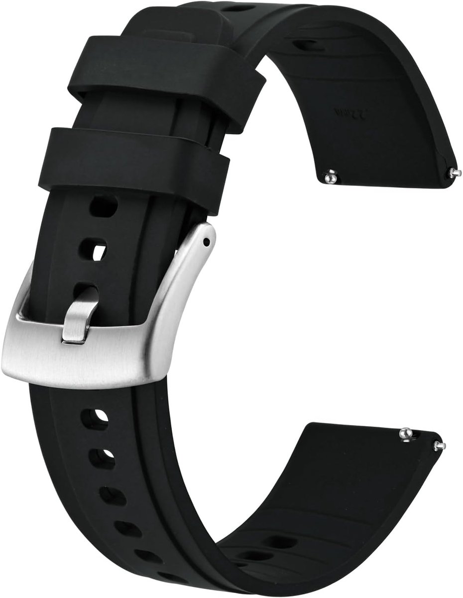 Thijox - BISONSTRAP Siliconen Horlogebanden 18mm 20mm 22mm 24mm - Flexibele Rubber Horlogebanden voor Mannen en Vrouwen - Ademend, Zweet- en Waterbest
