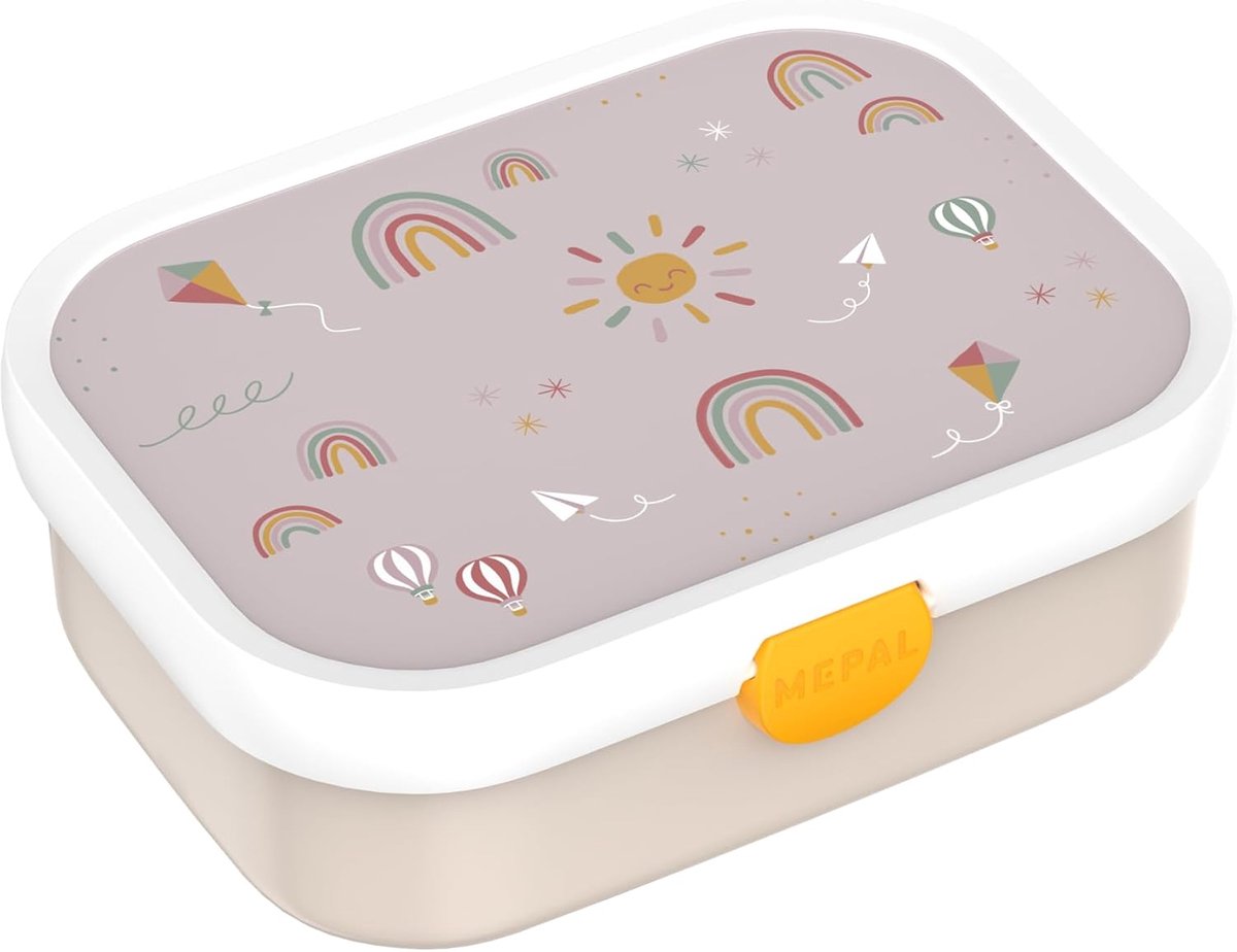 Thijox - Bento Lunchbox voor Kinderen, Vaatwasmachinebestendig, BPA-vrij, Met Vorkje, 750 ml, Perfect voor School, Lunch, Picknick, Sunshine & Rainbow