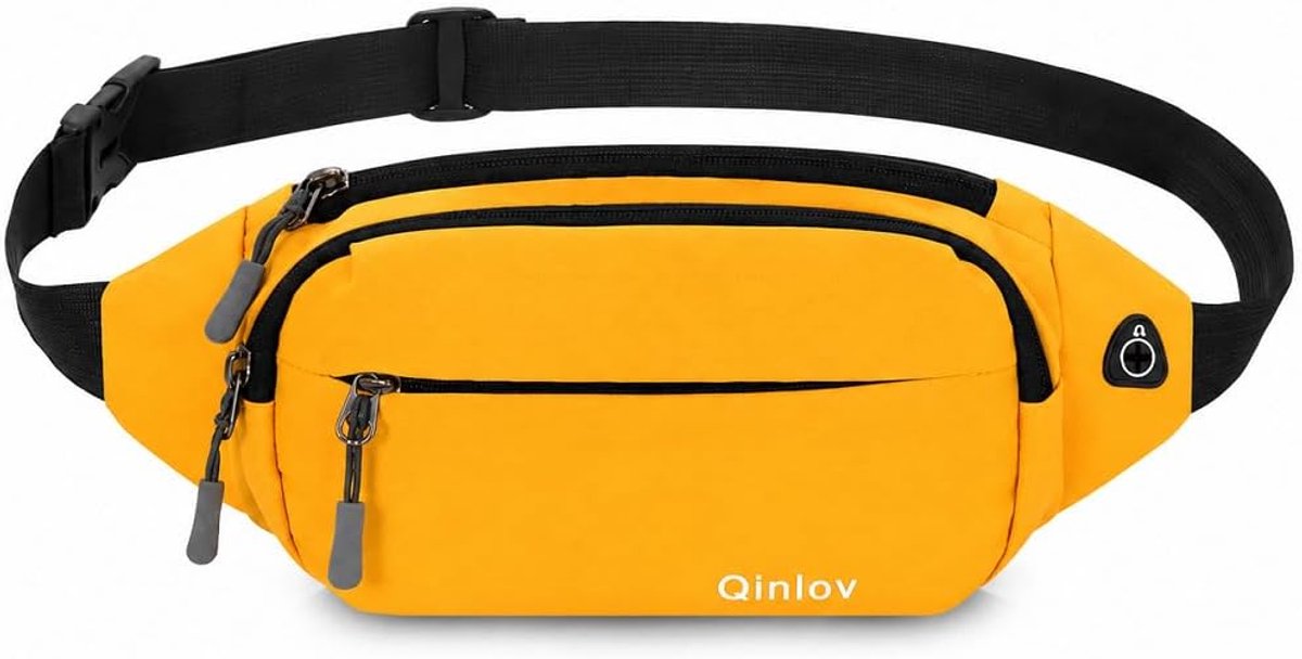 Thijox - Waterdichte heuptas met verstelbare riem voor sport, hardlopen, wandelen, joggen, reizen, honden, unisex, geel, modieus en praktisch