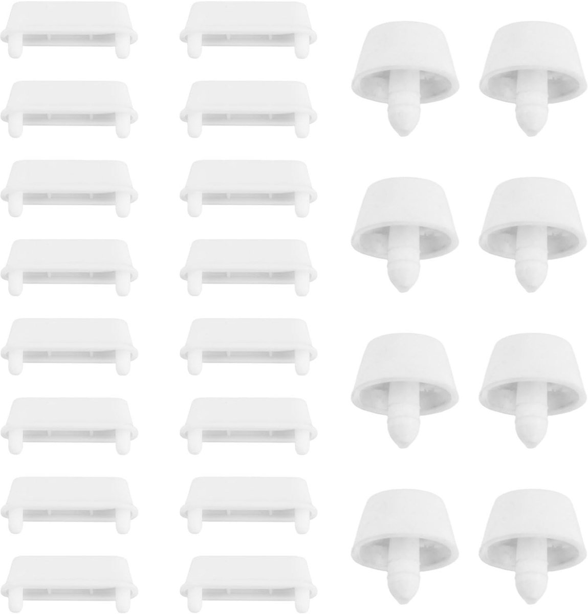 Inovra - 24 stuks buffers voor toiletzittingen, toiletstoelbumpers, geluidsdempende kussens, universele vervanging van toiletbril, buffer voor toiletbril, push-in-stijlpads, wit