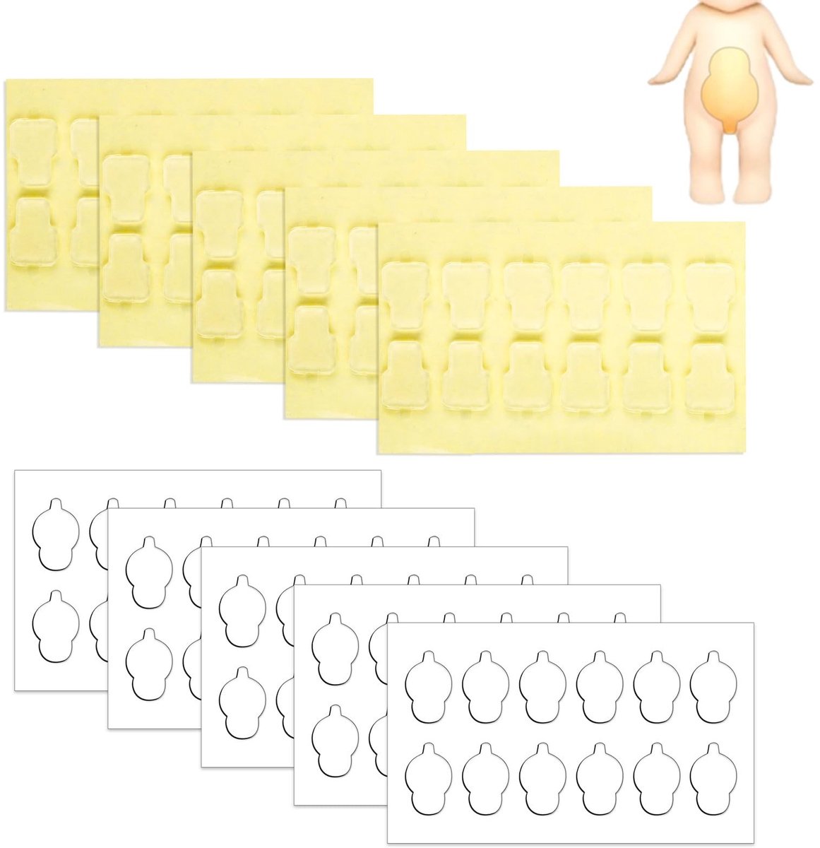 Inovra - 120 Stuks Plakband voor Sonny Baby, Dubbelzijdig Transparant Kleefpads Minifiguur Transparante Lijm Plakkerig Vervanging voor Plakband voor Sonny Doll