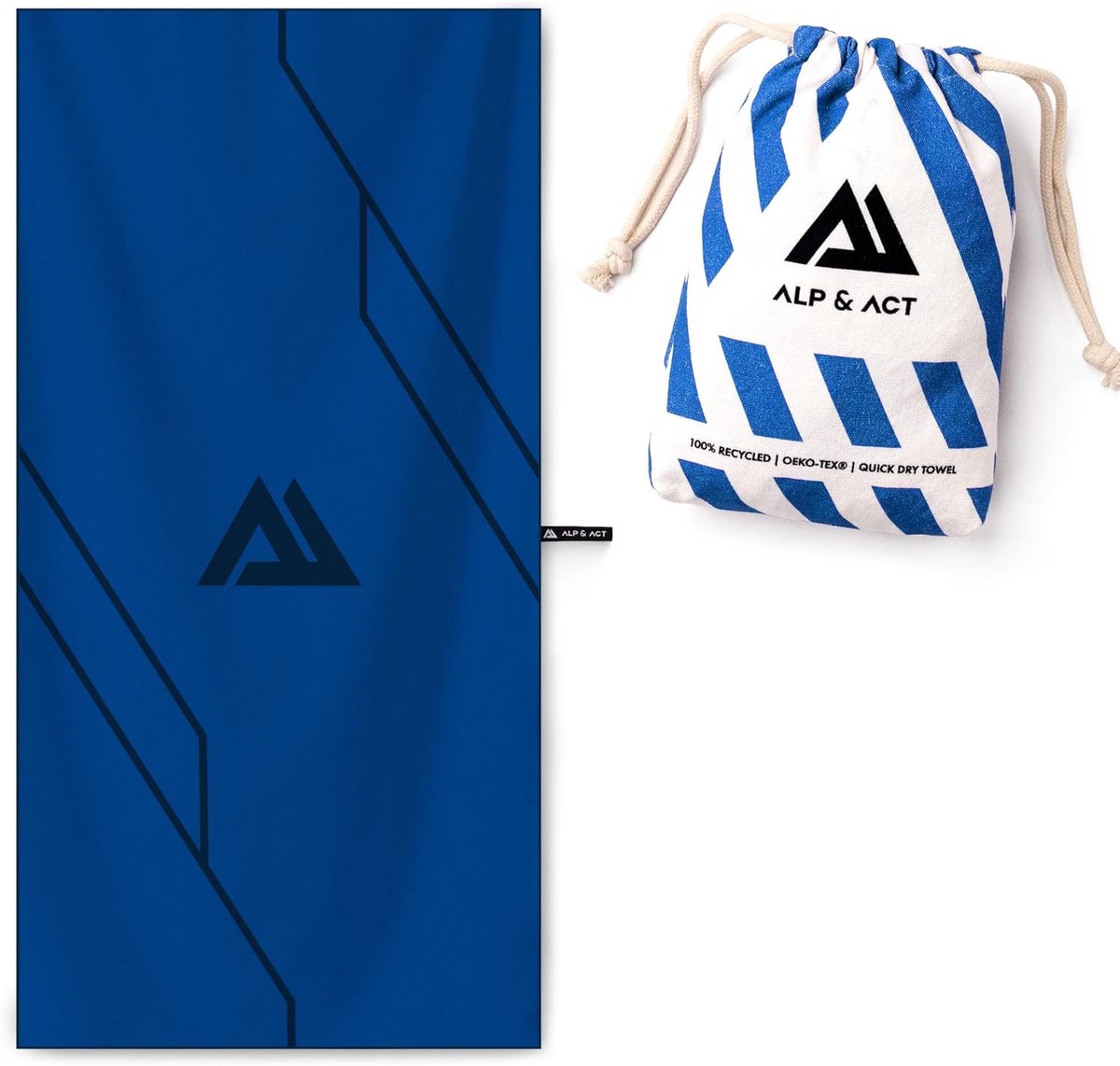 Thijox - ALP & ACT Microvezel Gymhanddoek - 100% Gerecycled - Super Licht en Sneldrogend - Extra Compact - Yogahanddoek, Sporthanddoek, Fitnessaccesso