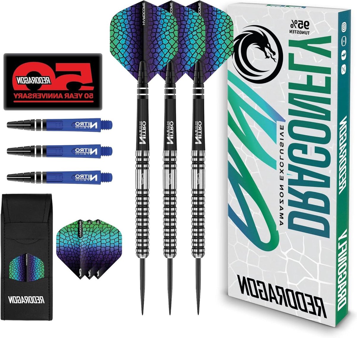 Tungsten Darts - Professionele Pijlen - Sport Wedstrijd - Slank Barrel Ontwerp - 24 gram - Zwart Zilver