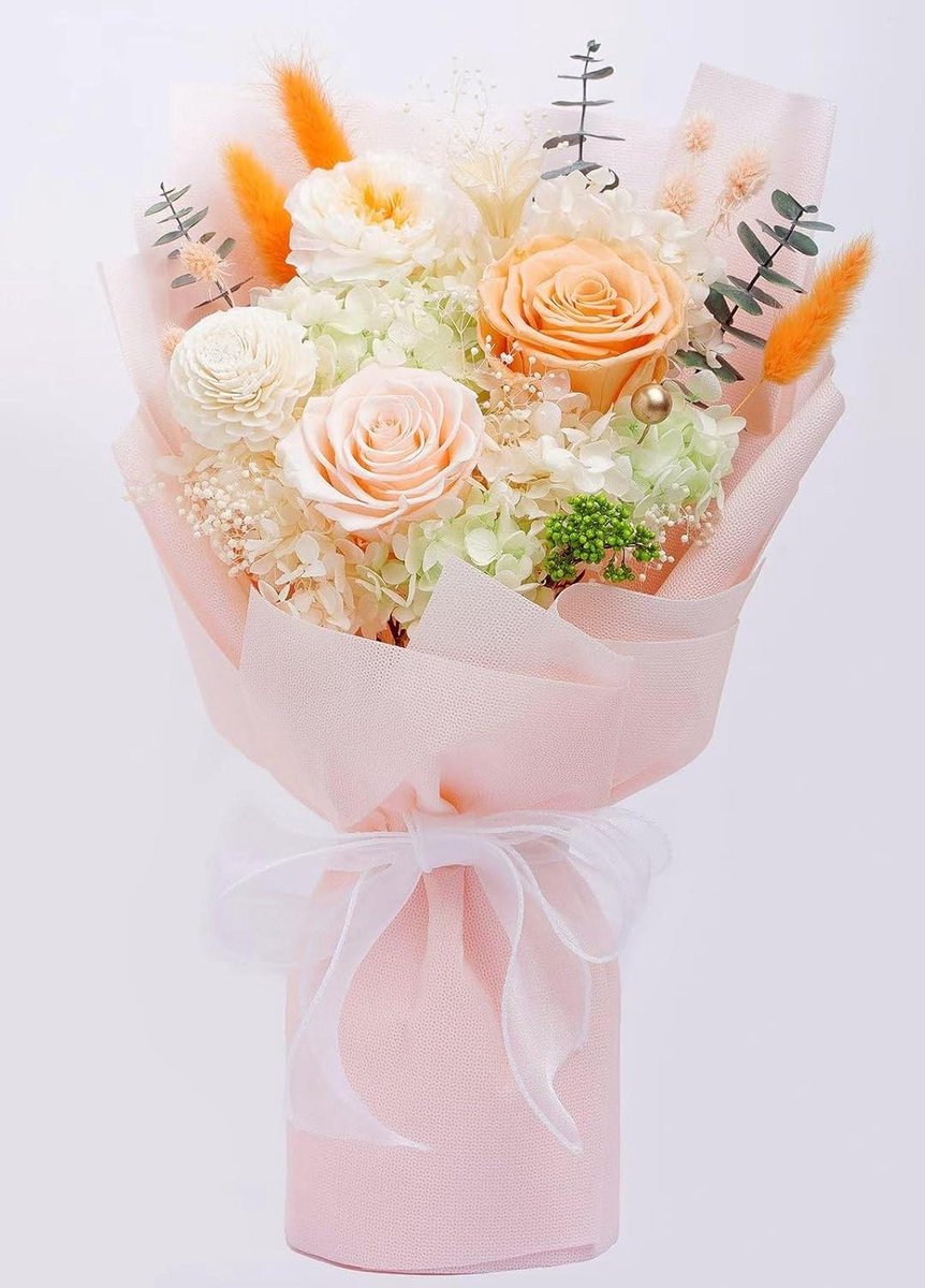 Boeket Gedroogde Bloemen - Eeuwige Bloemen - Cadeau Geven - Handgemaakt Natuurlijk - 35 x 20 cm - Veelkleurig