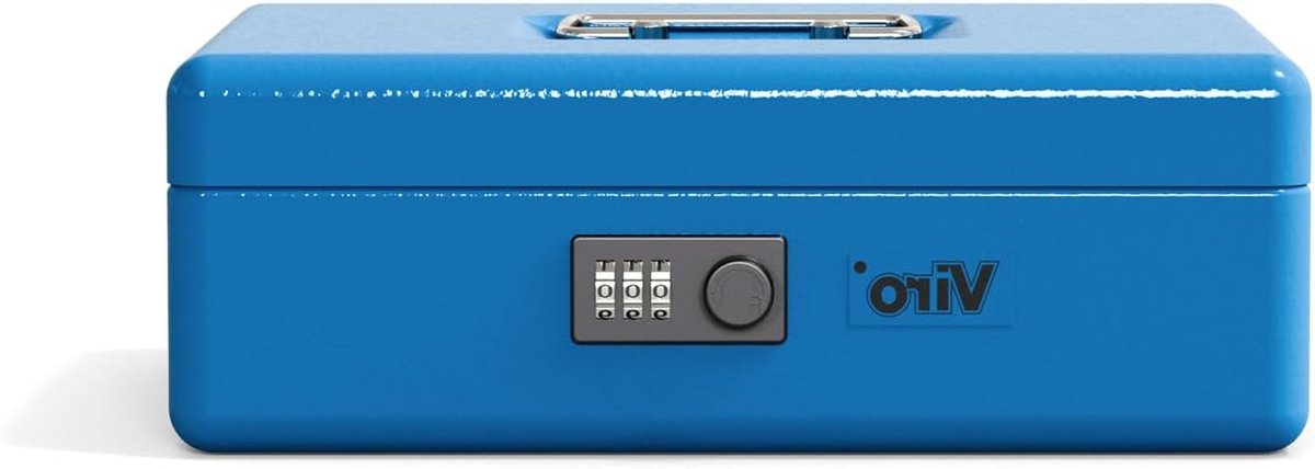 Geldcassette - Bewaarbox - Veilig Opbergen - Cijfercombinatie - 30 cm - Blauw
