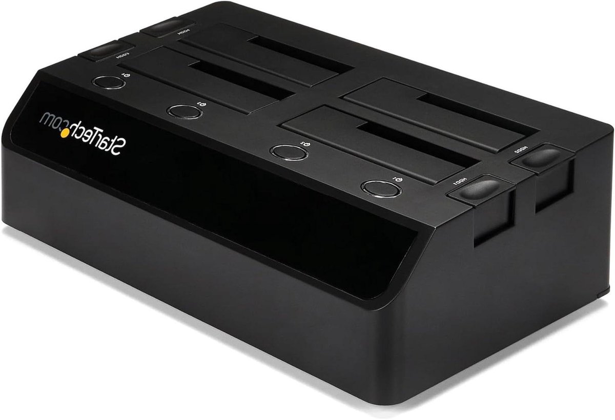Hard Drive Docking Station - 4 Bay Dock - Data Overdracht - Dubbele Koelventilatoren - 4 Schijven - Zwart