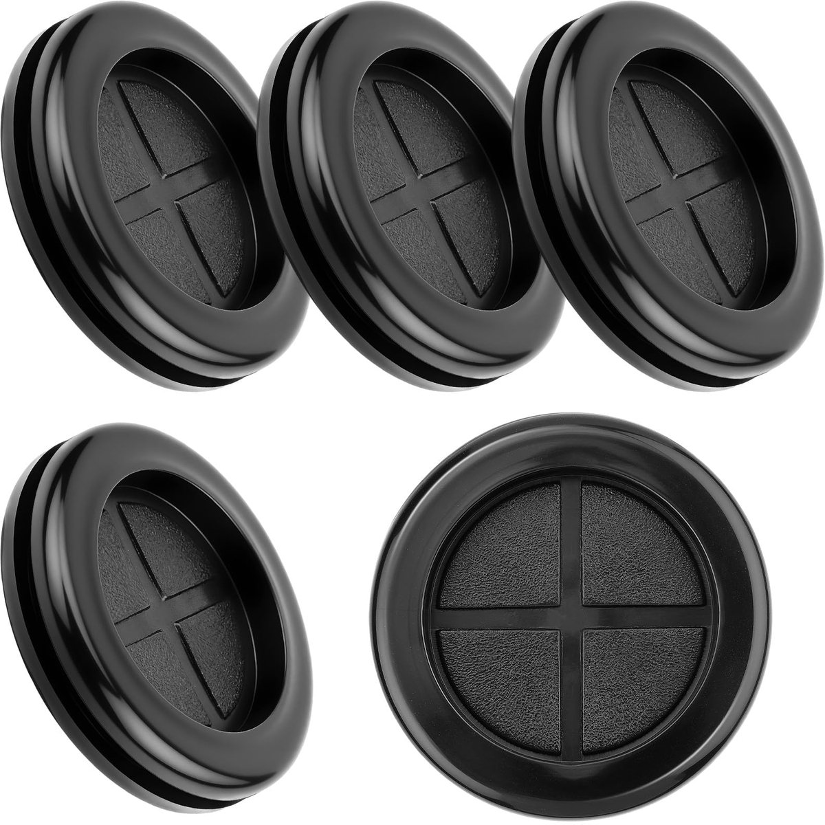 OT nuts 5 stuks carrosseriestoppers 60mm zwart rubber doorvoertules kabeldoorvoer waterdicht rond dubbelzijdige doorvoertules voor kabelbescherming draadbeveiliging stekkers kabelgaten