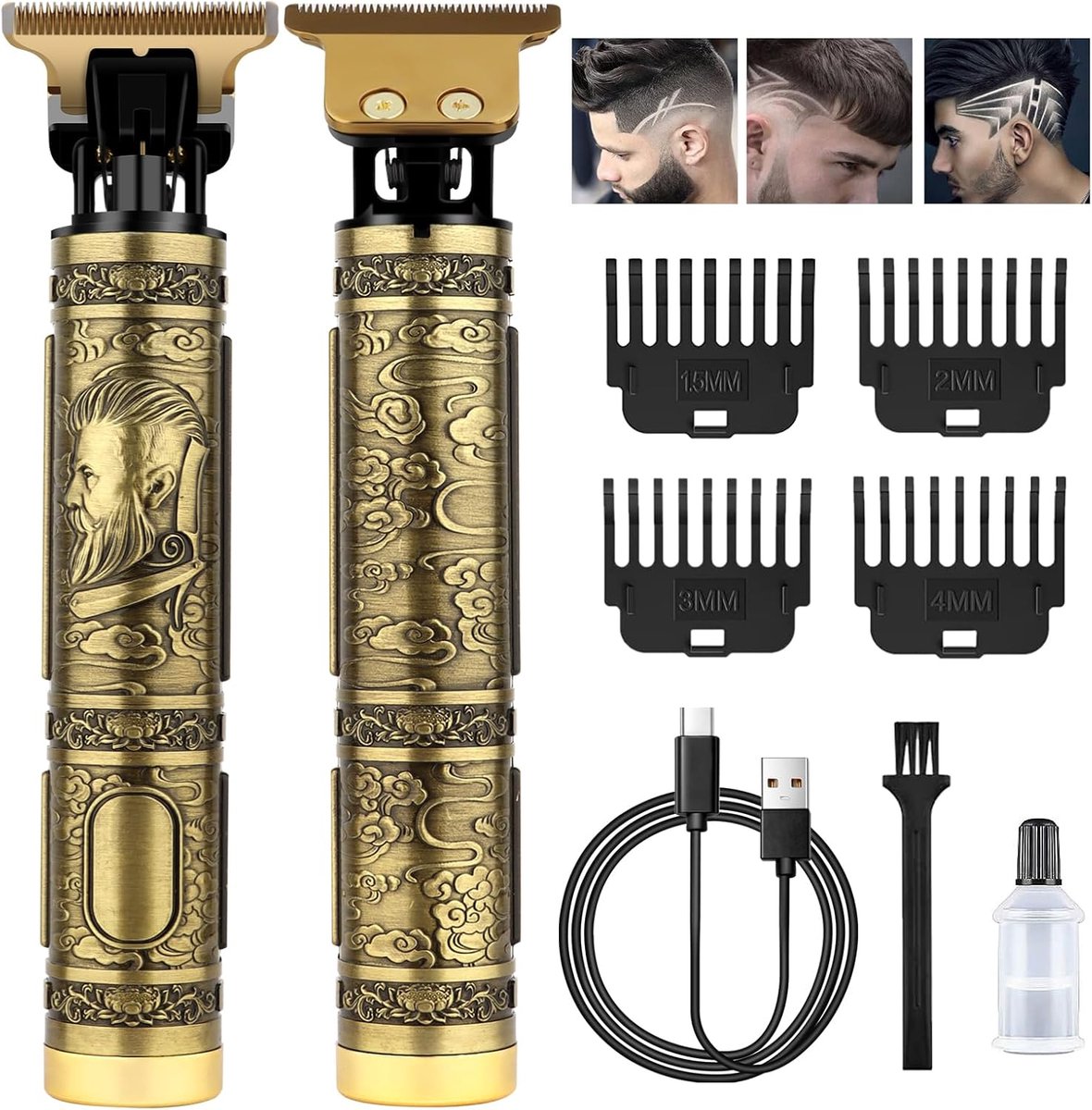 Thijox - Elektrisch Scheerapparaat Baard, Professionele Tondeuse voor Mannen, Draagbare Baard- en Haarsnijder, Geschikt voor Kinderen en Volwassenen,