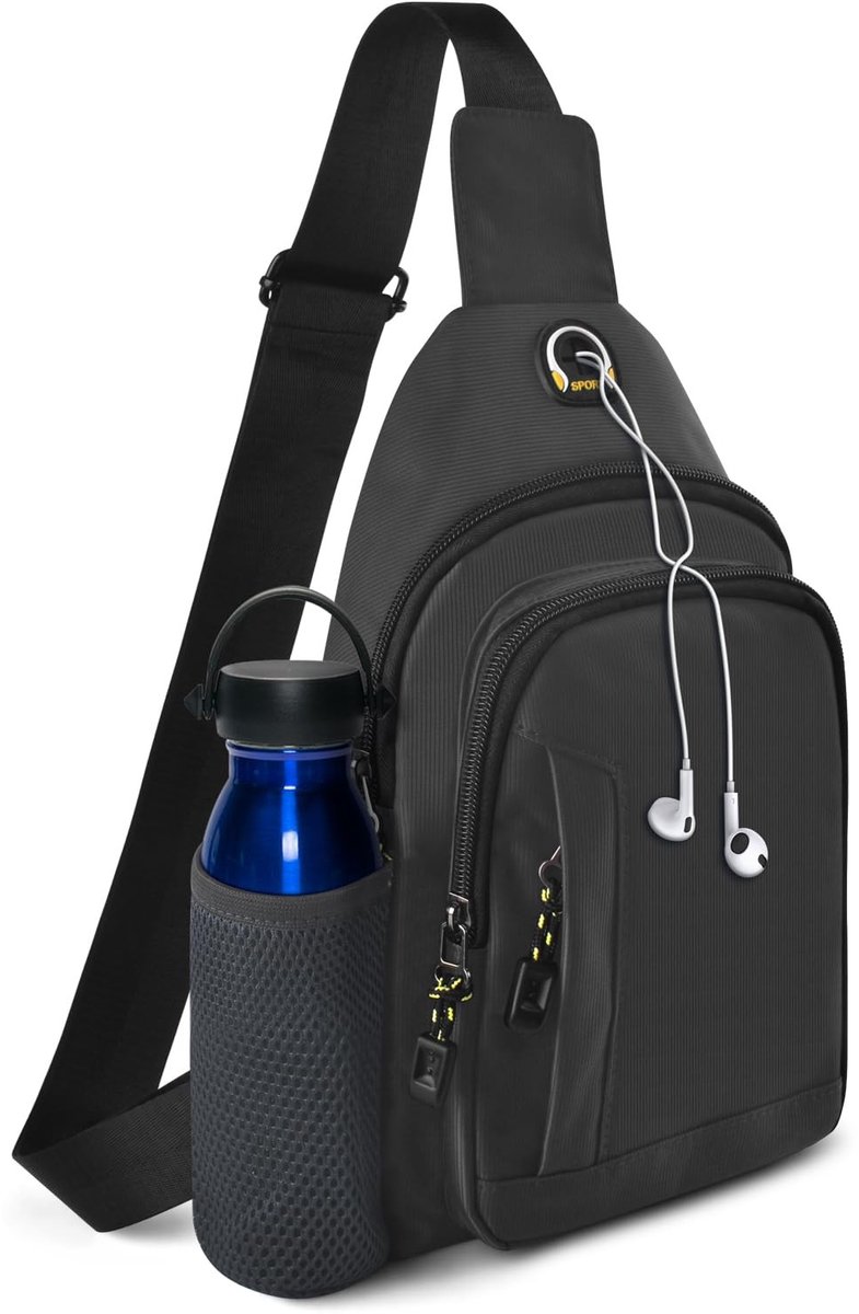 Dailygoods - BROTOU Borstzak schoudertas voor heren, kleine sling bag, crossbody bag voor heren, diefstalbestendige tas, verstelbare rugzakriem voor wandelen, reizen en dagelijks gebruik (grijs)