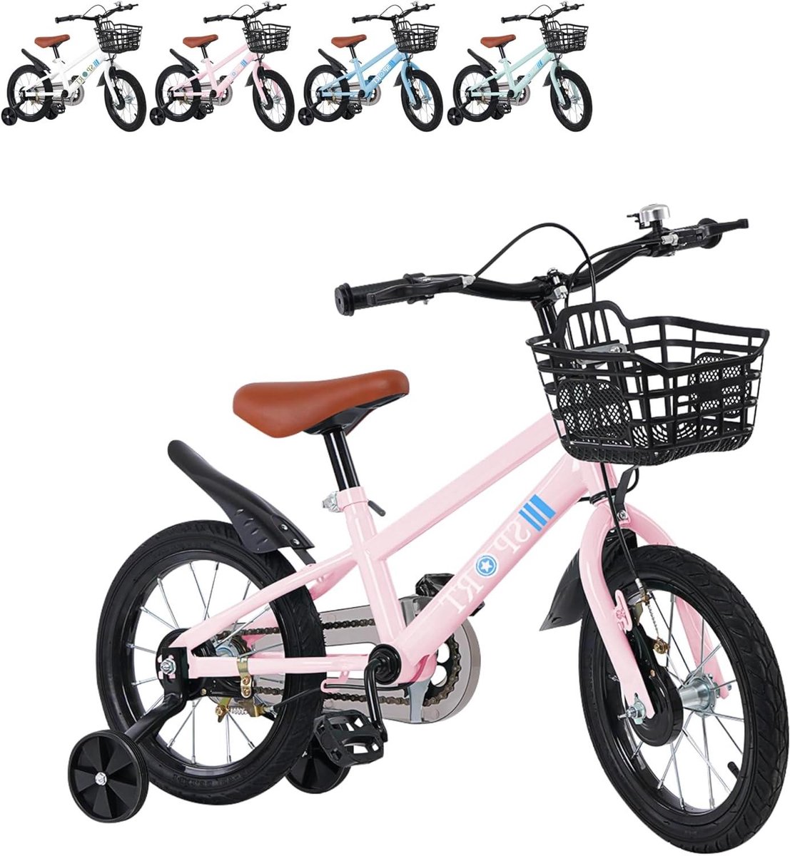 Kinderfiets - Loopfiets met pedalen - Leren fietsen - Inclusief steunwielen - 16 inch - Roze