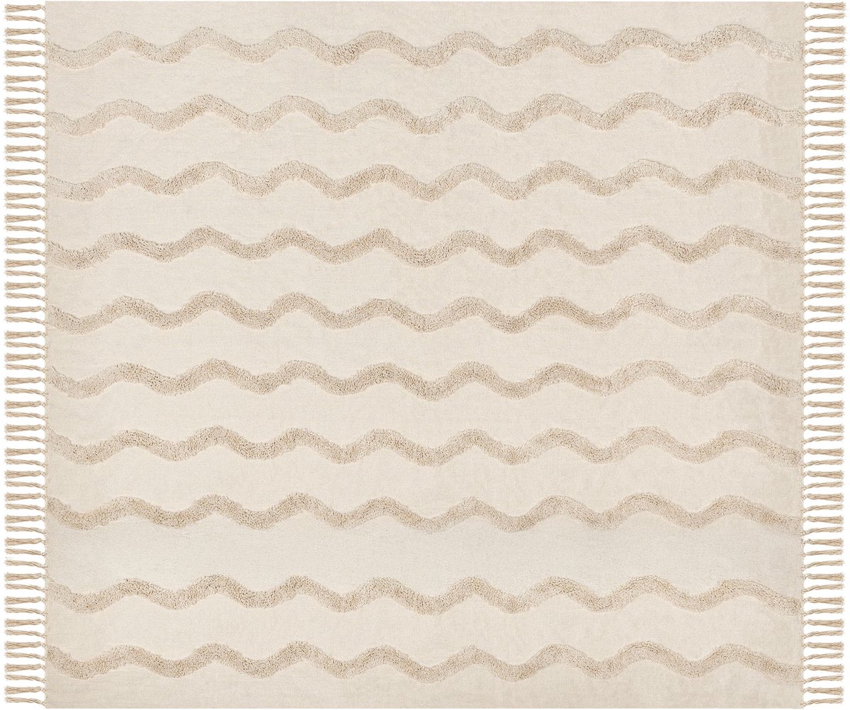KHARI - Plaid - Beige - 200 x 200 cm - Katoen