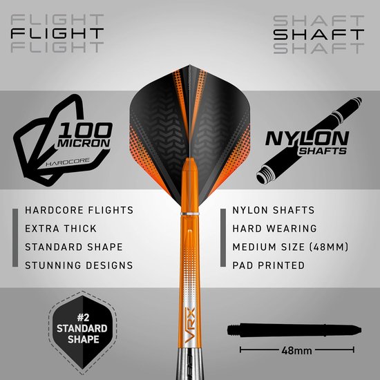 Tungsten Steeltip Pijlen - Professionele Set - Precisie Werpen - 90% Wolfraam Materiaal - 30 gram - Zwart oranje — afbeelding 4