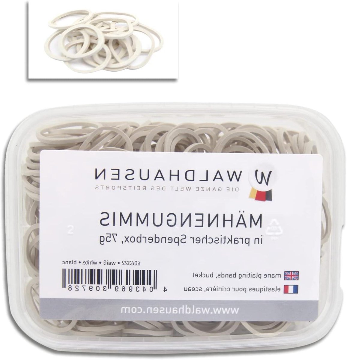Mähnengummis - Haargummis - Paardenstaart - Handige Dispenser - 100 stuks - Wit