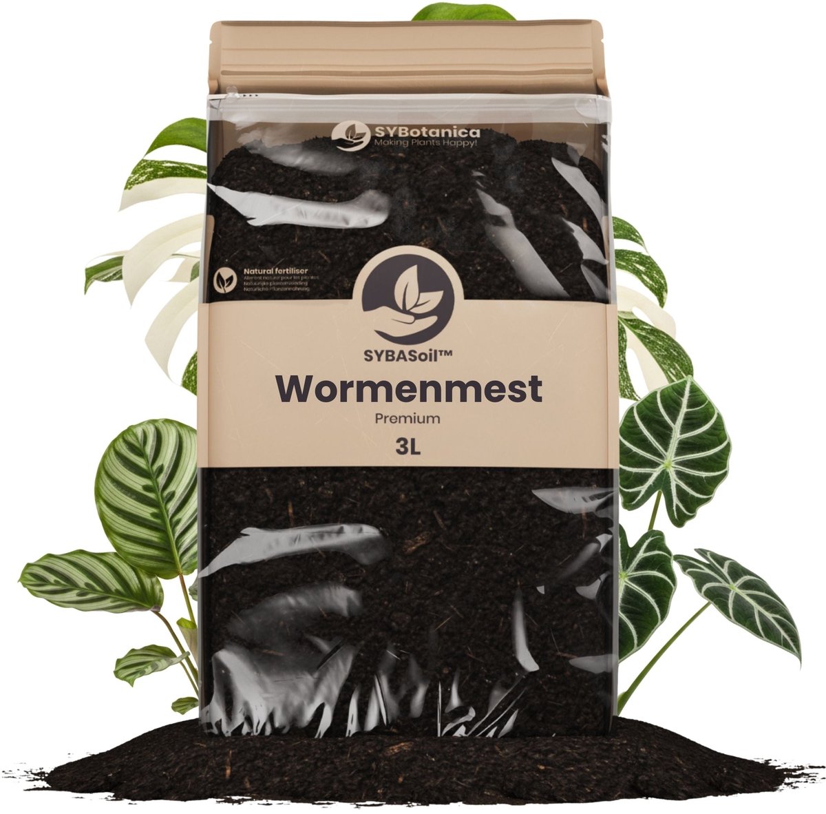 Bol.com Sybotanica - Wormenmest 3L - Superieur Aan Compost - Langzaam Vrijkomende Meststof aanbieding