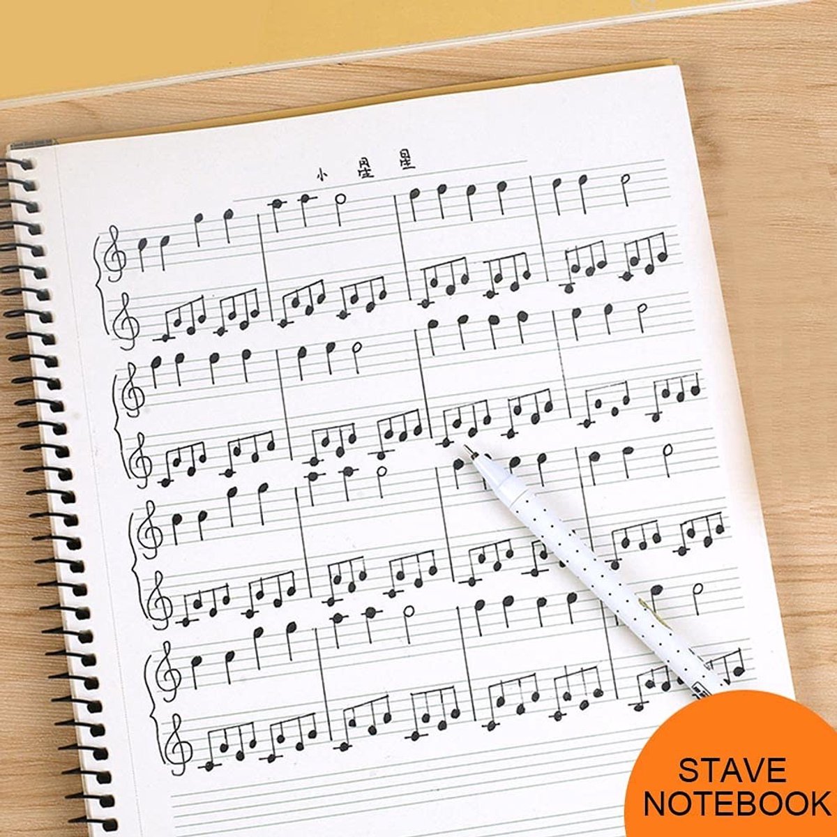Dailygoods- Muzieknotitieboekje 50 Pagina's - Hoogwaardig Papier - Notatie/Bladmuziek - Schrijfpapier - Voor Muziekschrijvers - Comfortabele Schrijfervaring - Muziekboek