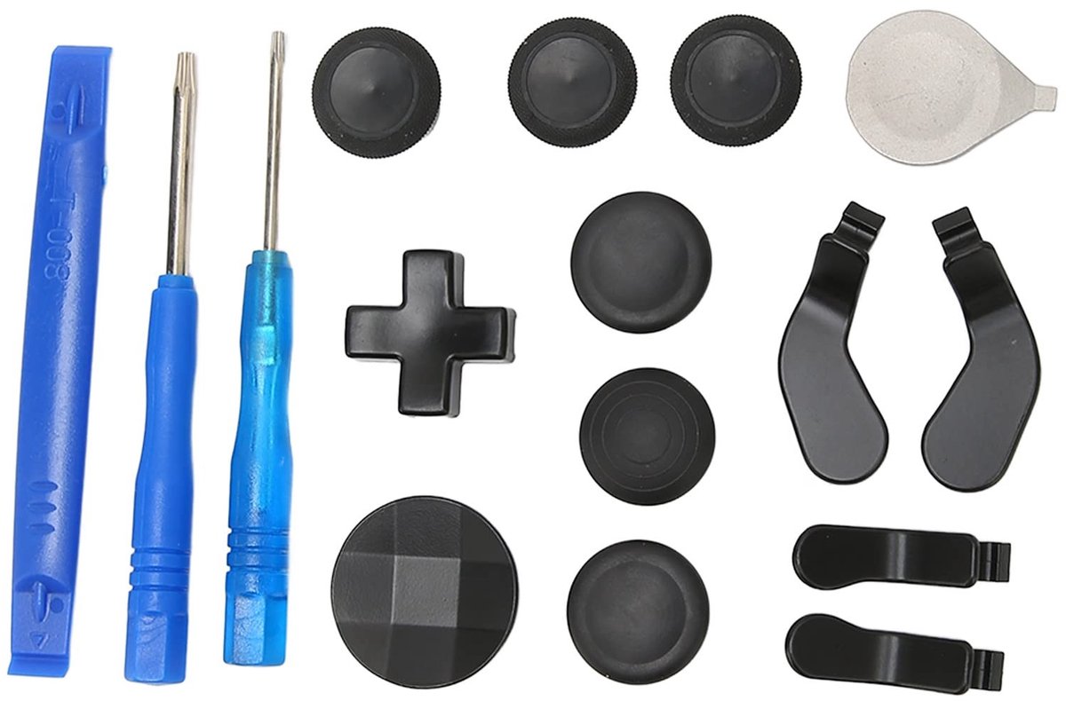 Dailygoods- Knoppenset Vervangend Accessoire - Roestvrij Staal - Getextureerd Gripontwerp - 6x Duimstangafdekking - Inclusief T8/T6 Schroevendraaier - Opbergtas - Controlleraccessoires