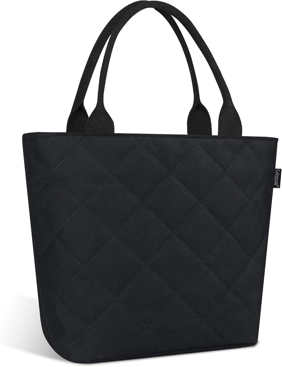 Thijox - Gloppie Koeltas voor Lunch, 9L, Waterdichte Geïsoleerde Lunchtas, Vierkant Zwart, Herbruikbaar voor Dames en Meisjes, Perfect voor Werk, Pick